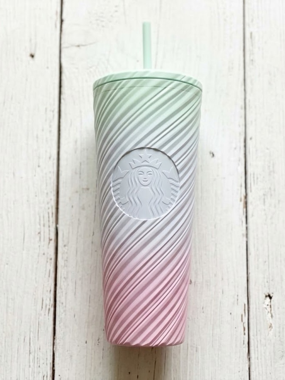 NWT Starbucks Pastel Swirl Cold Cup 24oz Venti Spring 2025 Pink Green Tumbler